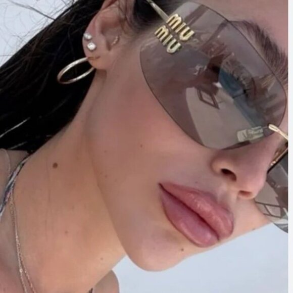 NEW MIU MIU MU54YS 5AK30B WOMEN SUNGLASSES MU 54YS 5AK30B GOLD GREY EYEWEAR main image 11